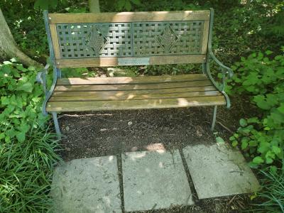 bench that says in honor of mary yost