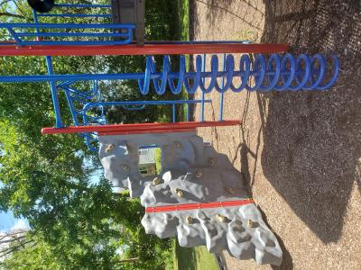 rockwall section of playground structure