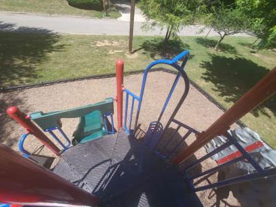 view of slide from top of playground structure