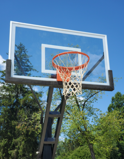 close up of basketball hoop