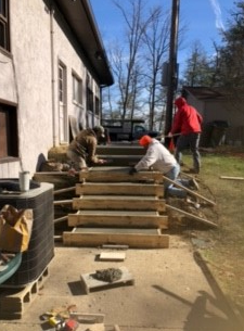 construction on stairs 